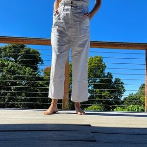 WHITE FREE PEOPLE STRETCHY HIGH WASTED PANTS